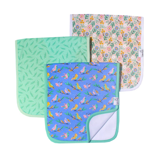 COPPER PEARL BURP CLOTHS-BIRDIE