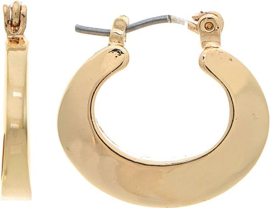 RAIN GOLD WIDE EDGE OVAL HOOP ER