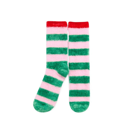 SHIRALEAH SOCKS-/PINK/GREEN STRIPE