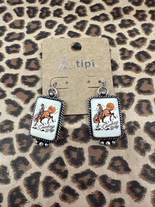 TIPI COWBOY EARRINGS-SILVER