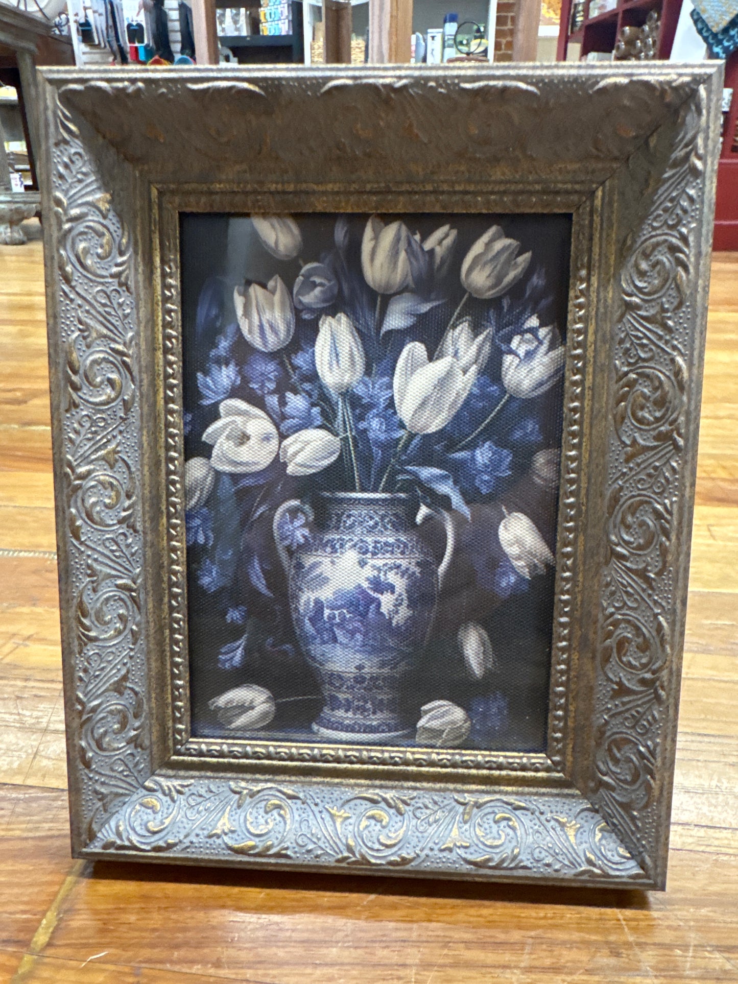 5X7 BLUE FLORAL PICTURE