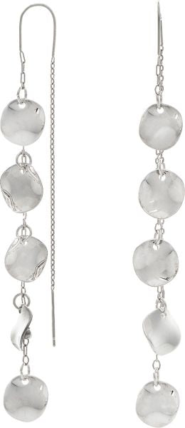 RAIN-DROPLETS THREADER EARRINGS-SILVER