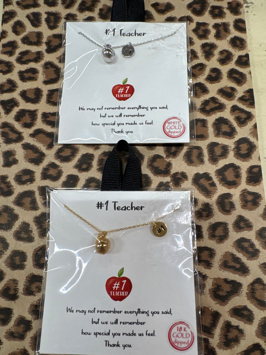 NUMBER 1 TEACHER NECKLACE