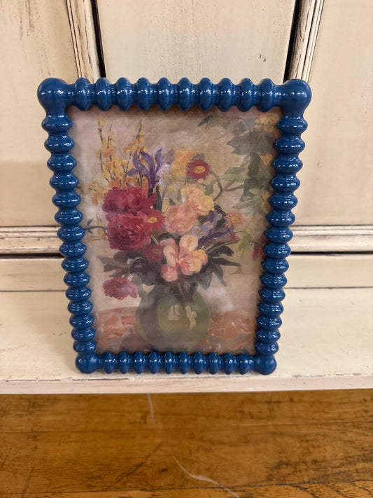 5X7 WOOD FRAME W/REPRODUCTION IMAGE-BLUE