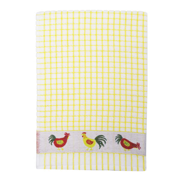 POLI DRI TEA TOWEL YELLOW W/CHICKENS