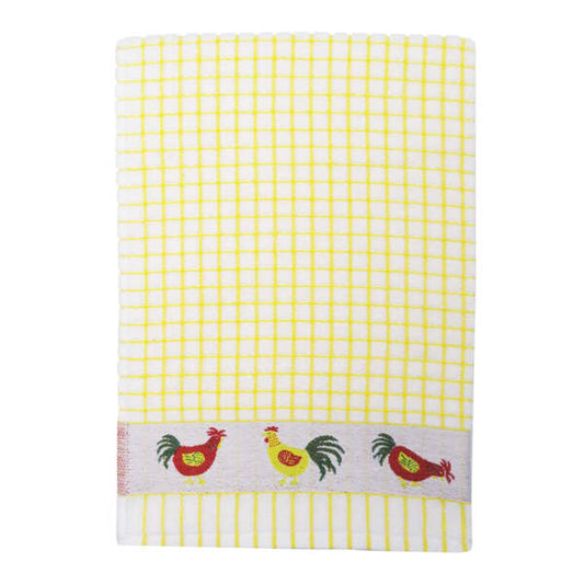 POLI DRI TEA TOWEL YELLOW W/CHICKENS