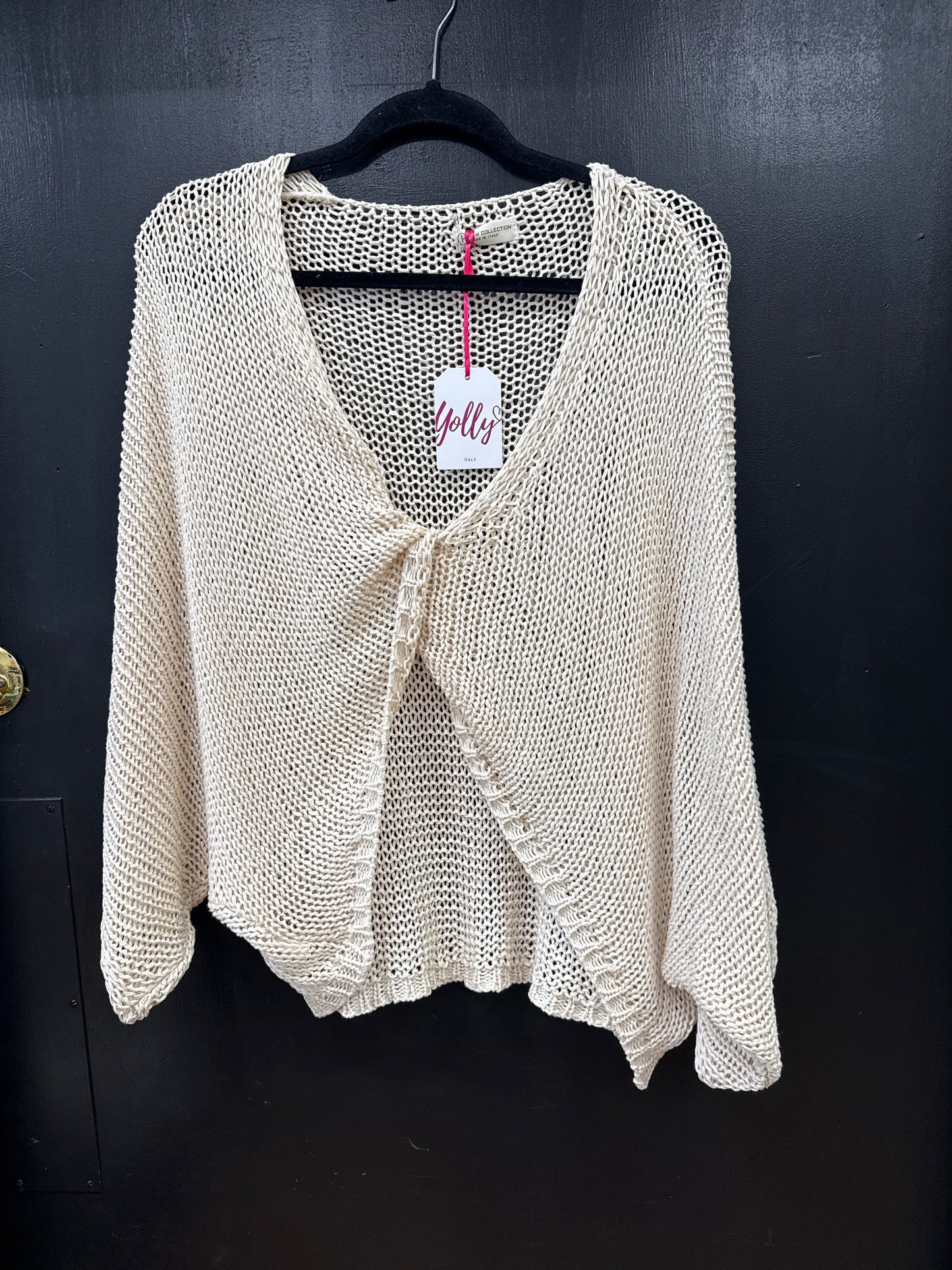 YOLLY -CROCHETED PULL OVER- CREAM COLOR-OS