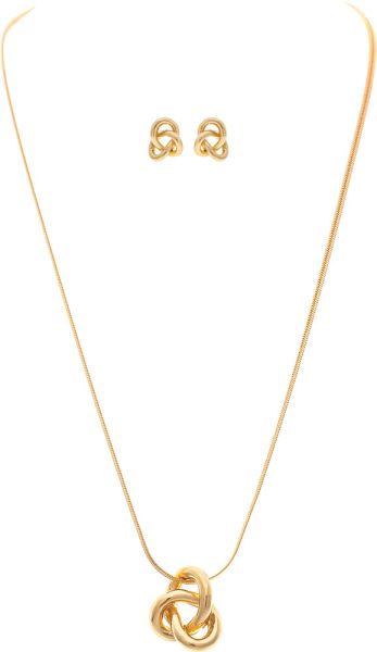 RAIN LOVE KNOT DROP NECKLACE-GOLD