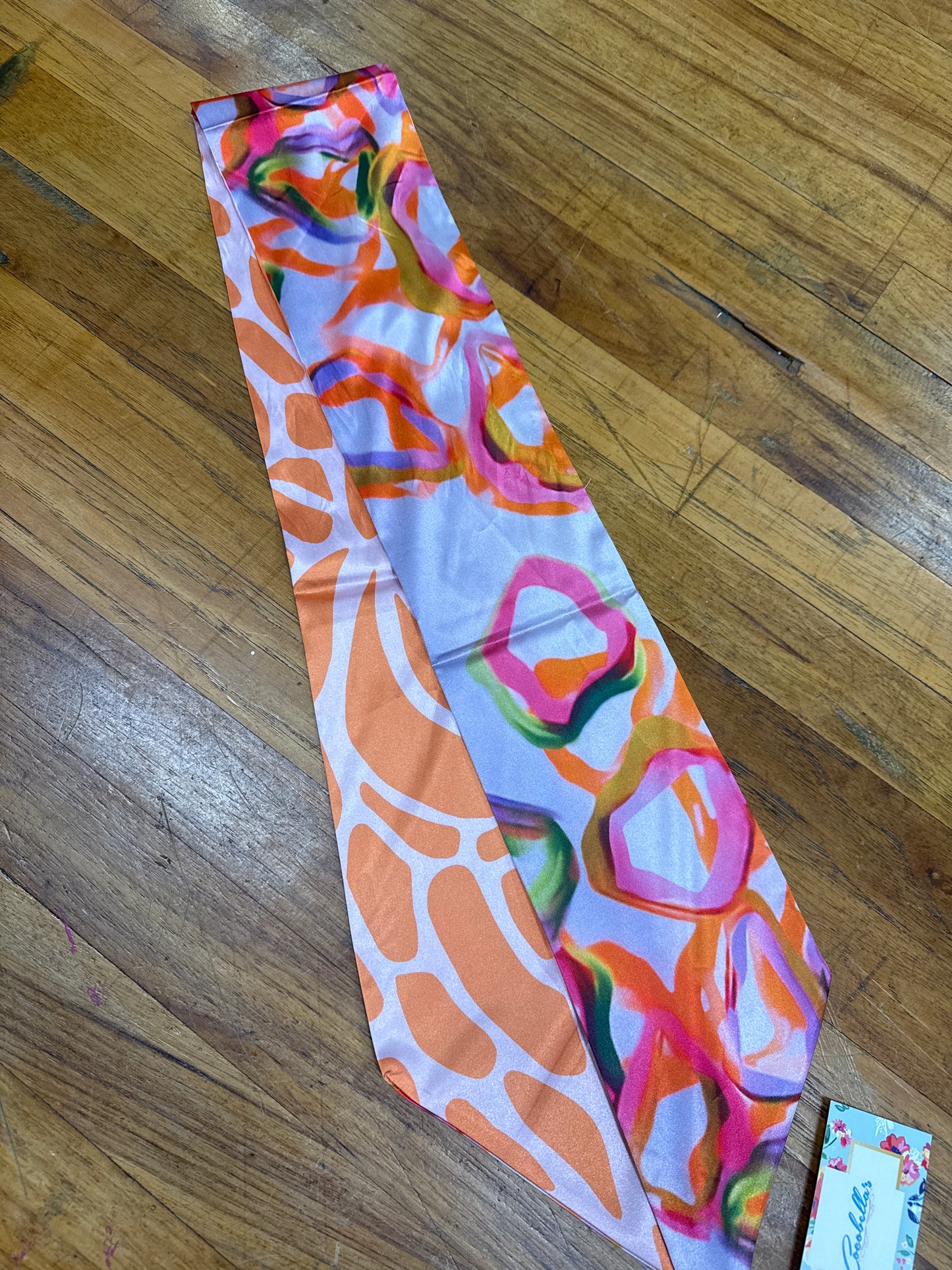 NECKTIE SCARF- ORANGE/PINK/GREEN/LAVENDER