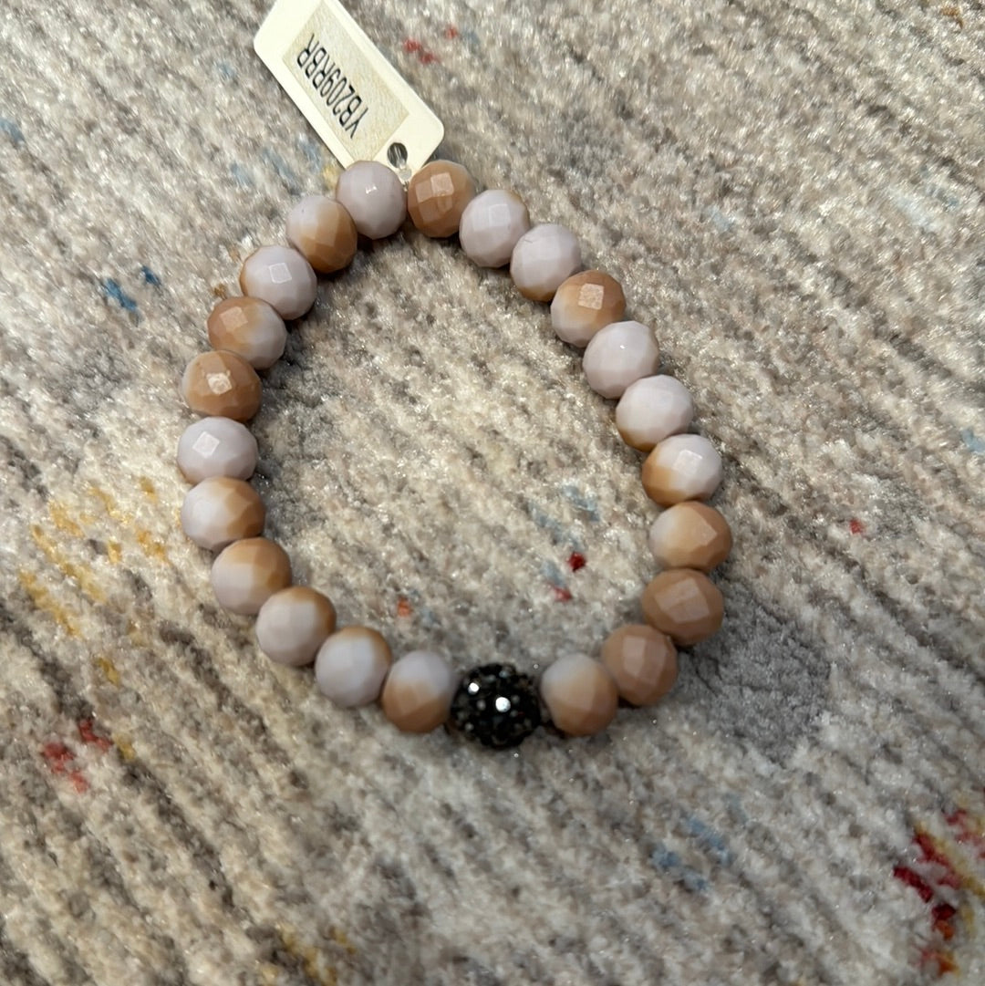 BROWN/CREAM STRETCH BRACELET