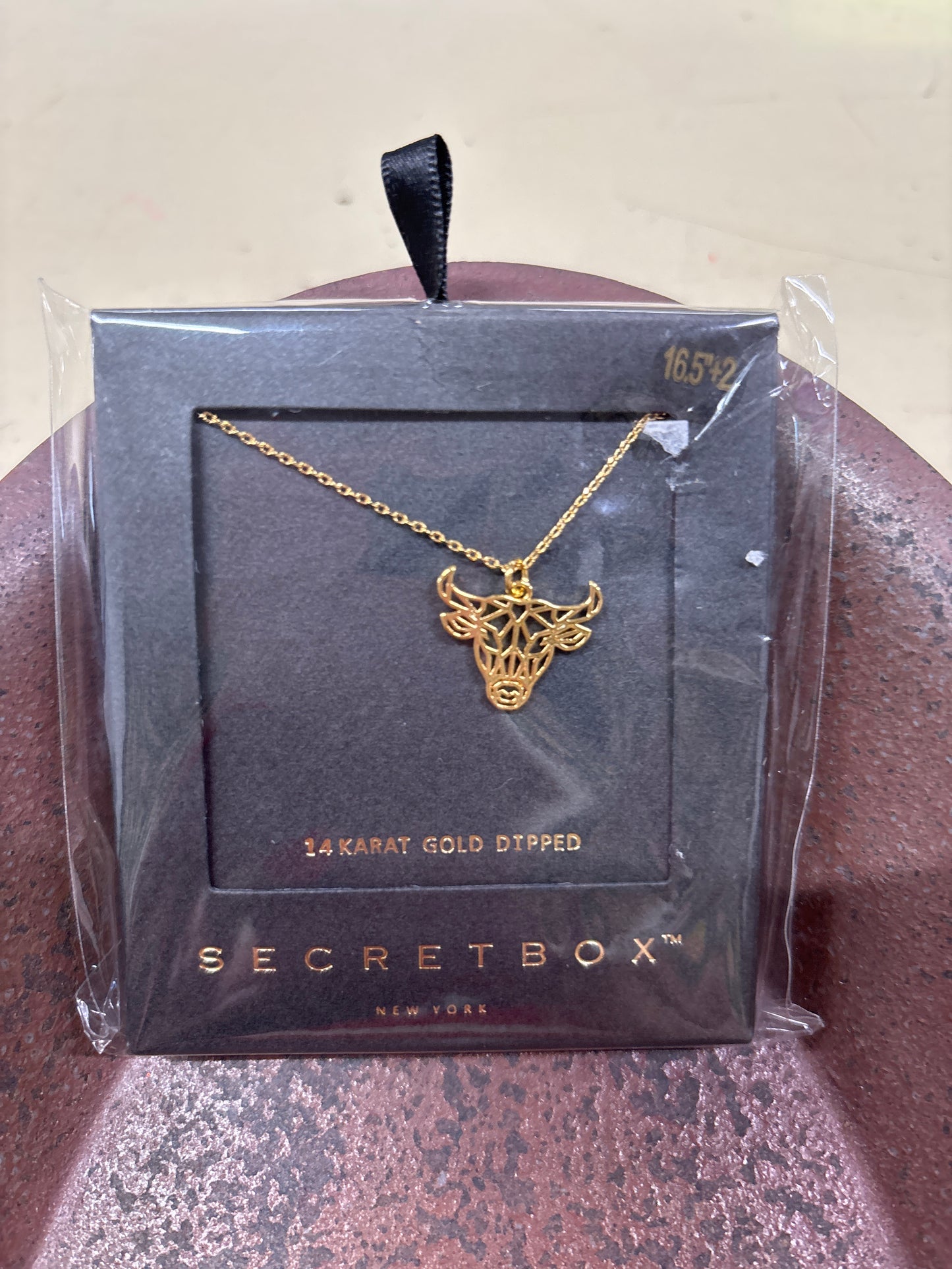 SECRET BOX GOLD NECKLACE-BOOTS/STR HEAD
