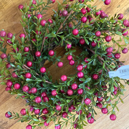 15" MINI WILD CRANBERRY LEAF WREATH