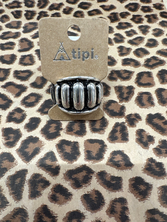 TIPI WIDE SILVER STRETCH RING
