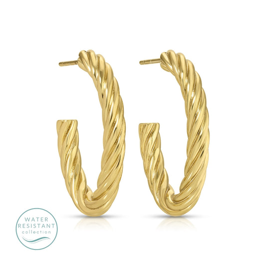 SPLENDID IRIS-OBLONG TWISTED HOOPS-SS-G