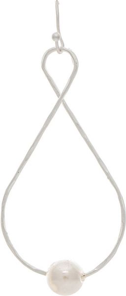RAIN-FAUX PEARL INFINITY EARRINGS-SILVER