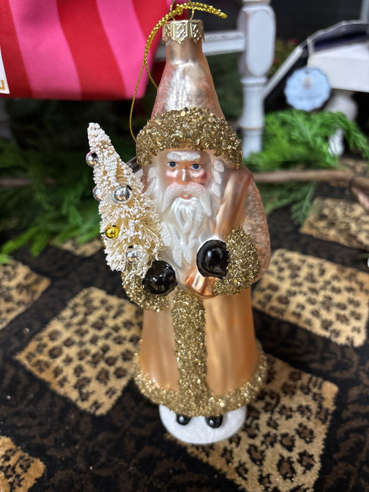 9" SANTA ORNAMENT W/TREE