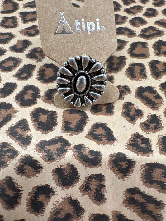 TIPI SILVER ROUND ADJ RING