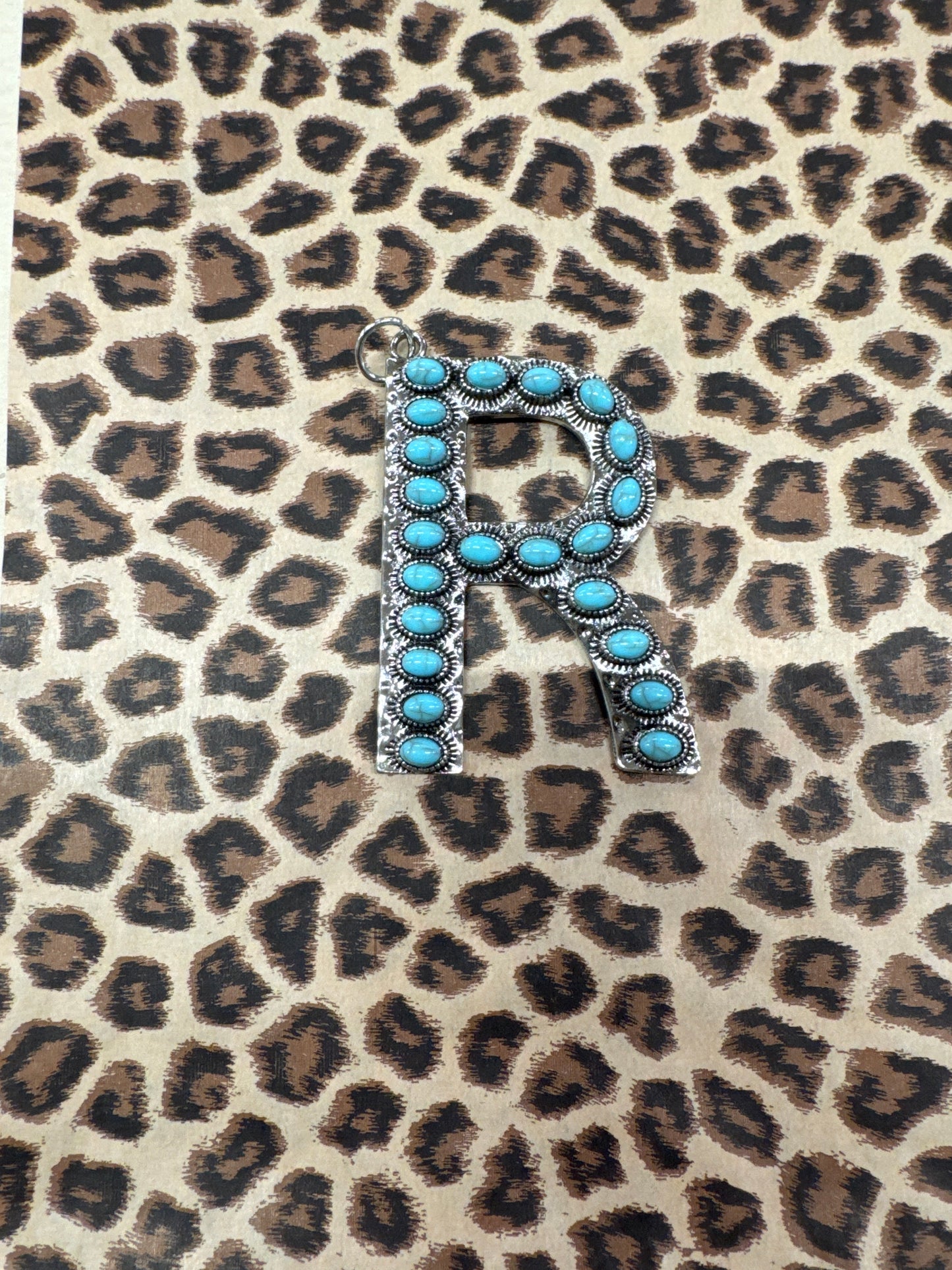 SILVER TURQ INITIL CHARMS