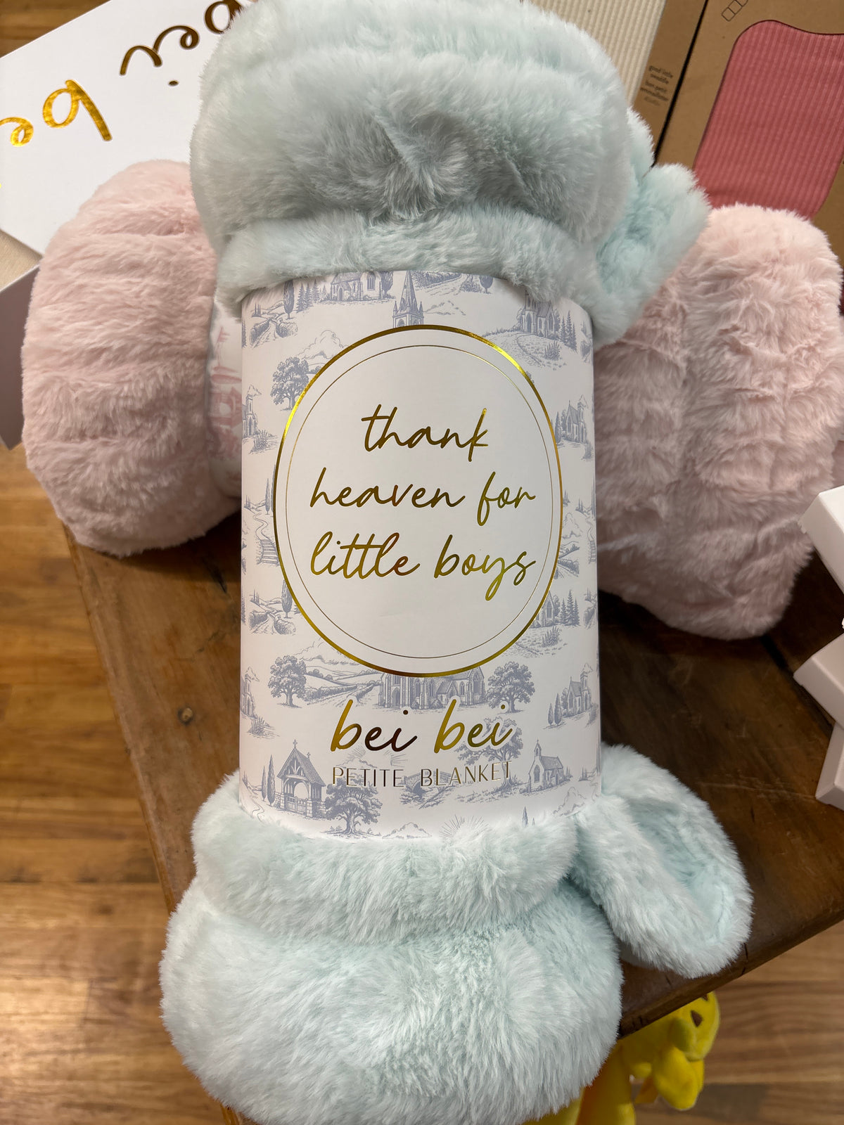 BEI BEI  FAUX FUR BLANKET-THANK HEAVEN FOR LITTLE BOYS