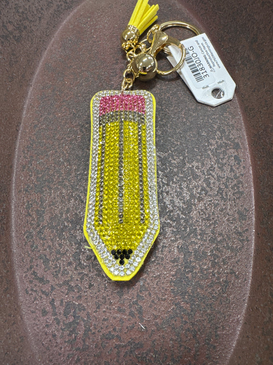 PUFF GLITTER KEY CHAIN- PENCIL