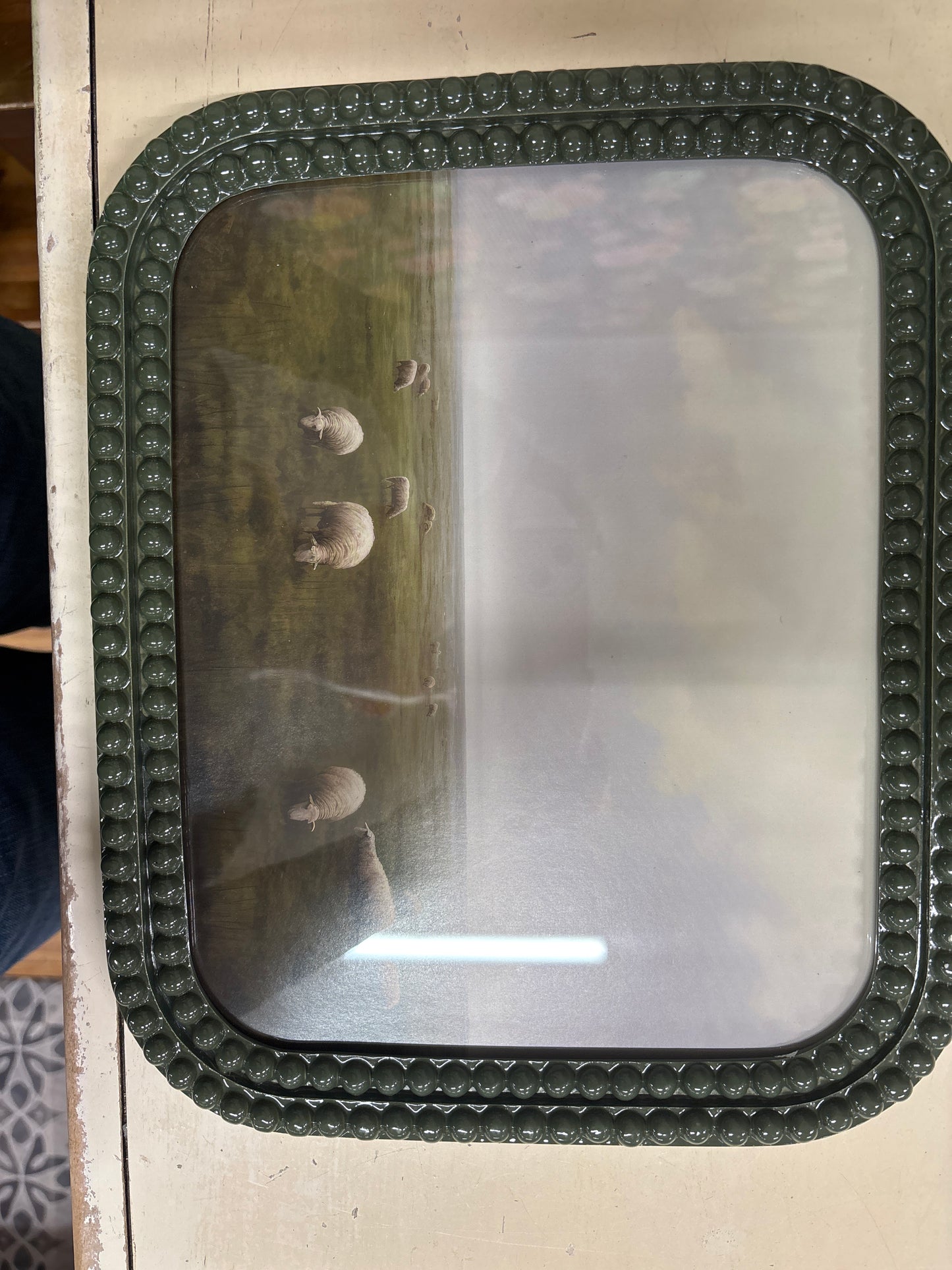 RESIN BOBBIN PHOTO FRAMES-GREEN