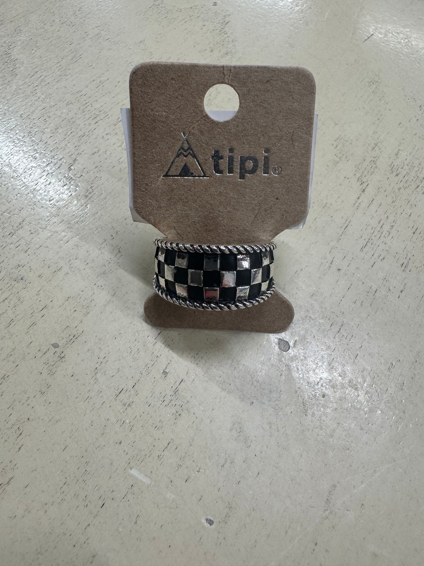TIPI CHECKERED RING-ADJUSTABLE