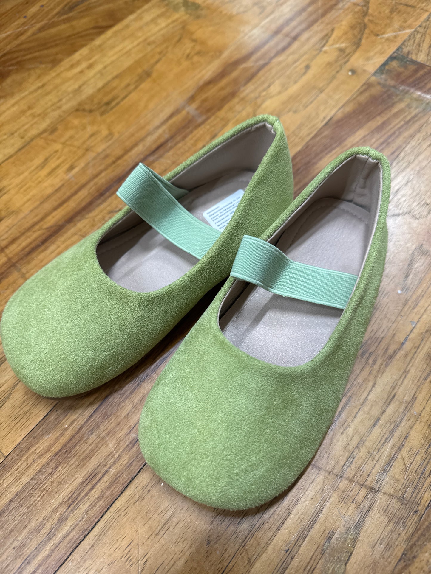 CHILD GREEN SLIP ON SHOES