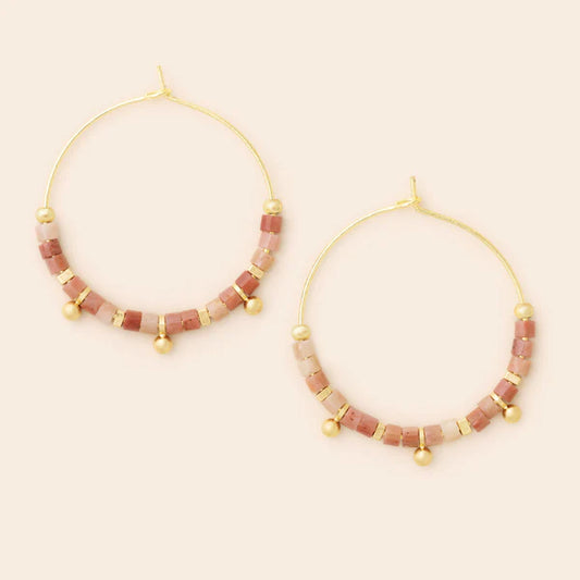 SCOUT STONE DISCHOOP-RHODONITE GOLD