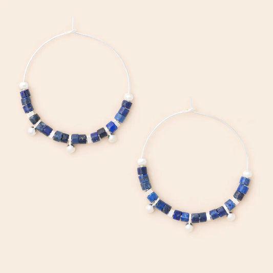 SCOUT STONE DISCHOOP LAPIS SILVER
