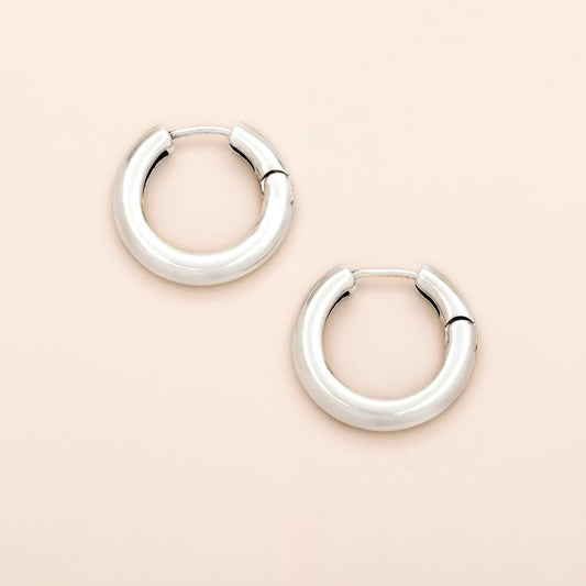 SCOUT-REFINED EARRING-MED STELLAR HOOP/STERLING SILVER