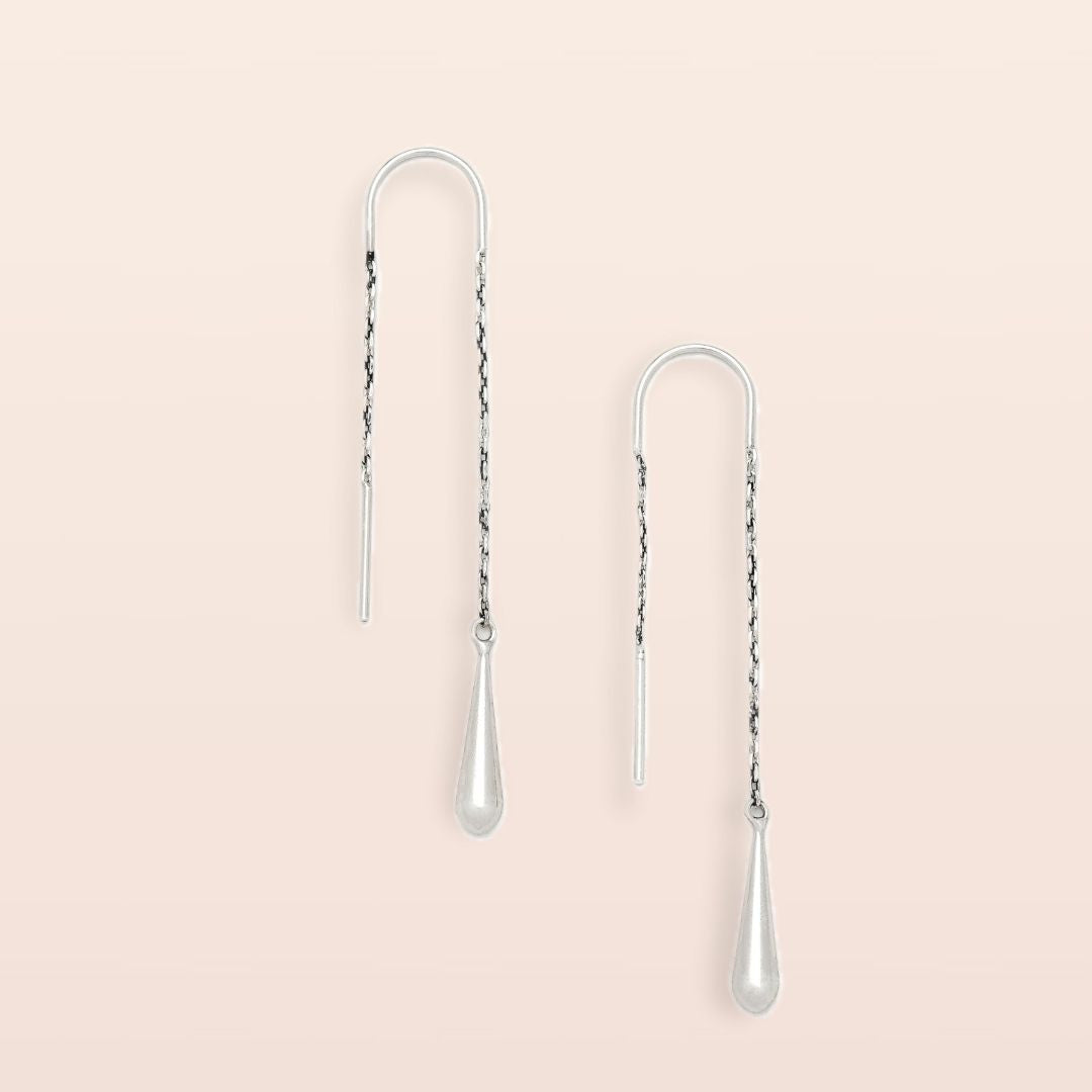 SCOUT-REFINED EARRING-TEARDROP THREADER/STERLING SILVER