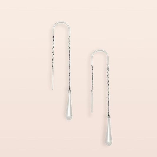 SCOUT-REFINED EARRING-TEARDROP THREADER/STERLING SILVER