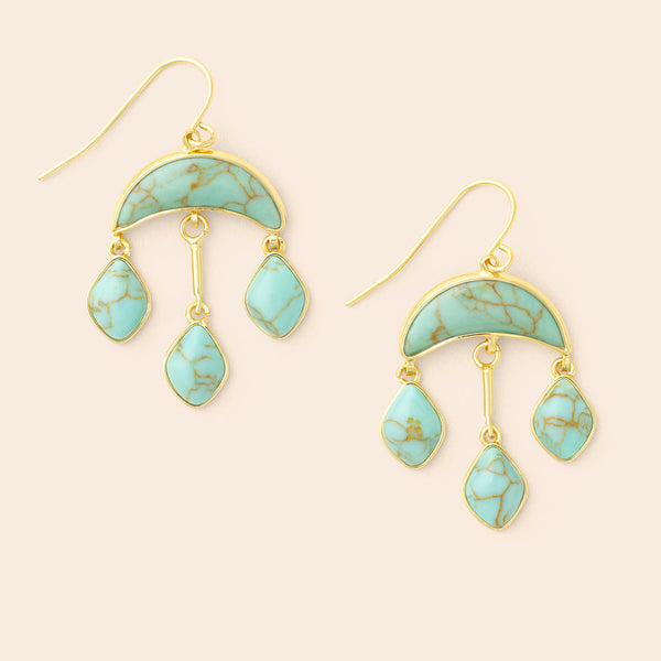 SCOUT CRESCENT DROP-TURQ-GOLD