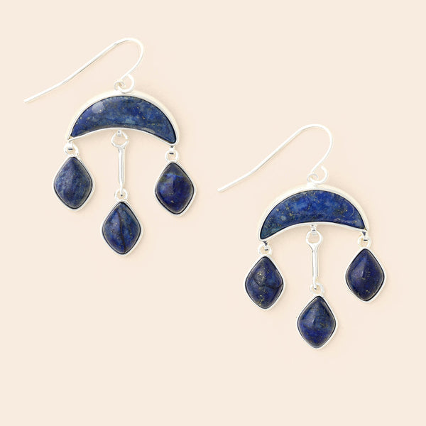 SCOUT CRESCENT DROP-LAPIS-SILVER