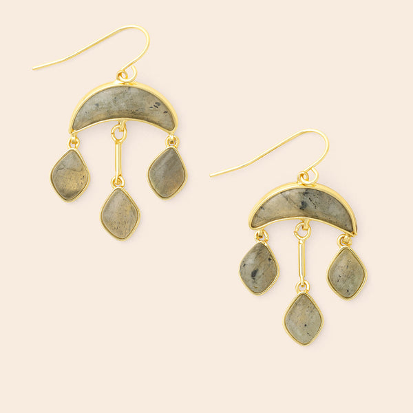 SCOUT CRESCENT DROP-LABRADORITE-GOLD
