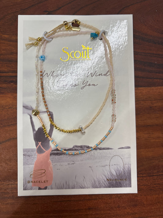 SCOUT MIXED MEDIA WRAP BR/NK- HOPE/TRANQUILITY-TURQ