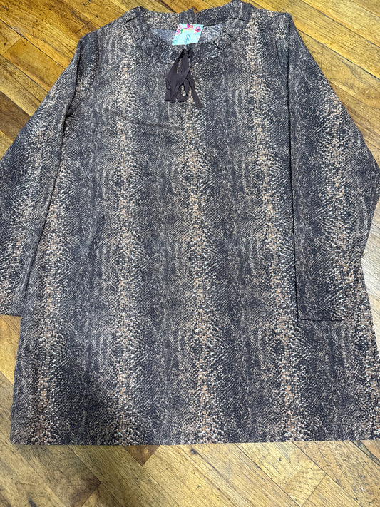 BROWN L/S TUNIC-SMALL