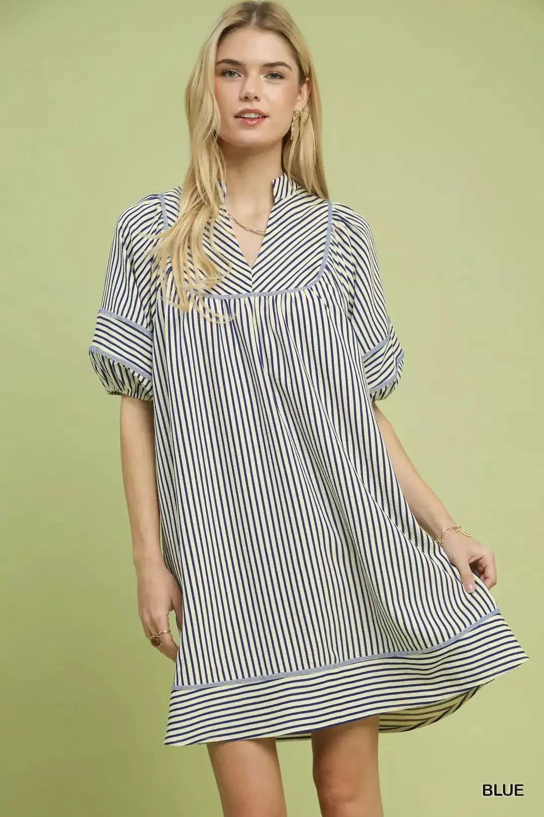 UMGEE STRIPE DRESS-NAVY