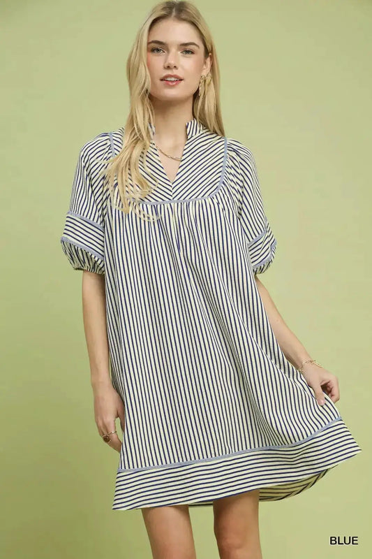 UMGEE STRIPE DRESS-NAVY