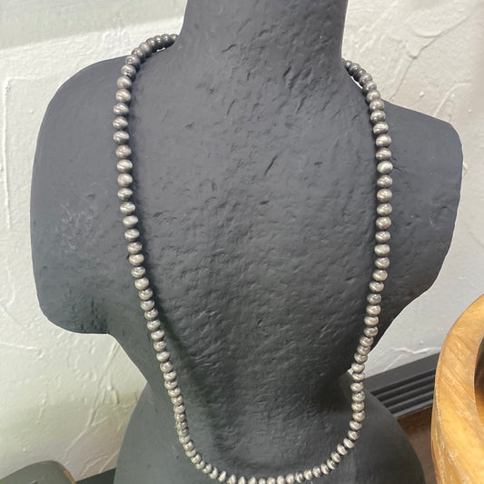 GRAY BEADED NECKLACE