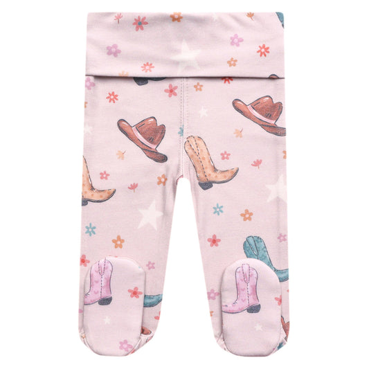 COPPER PEARL FOOTED BABY PANTS- CHEYENNE 3-6