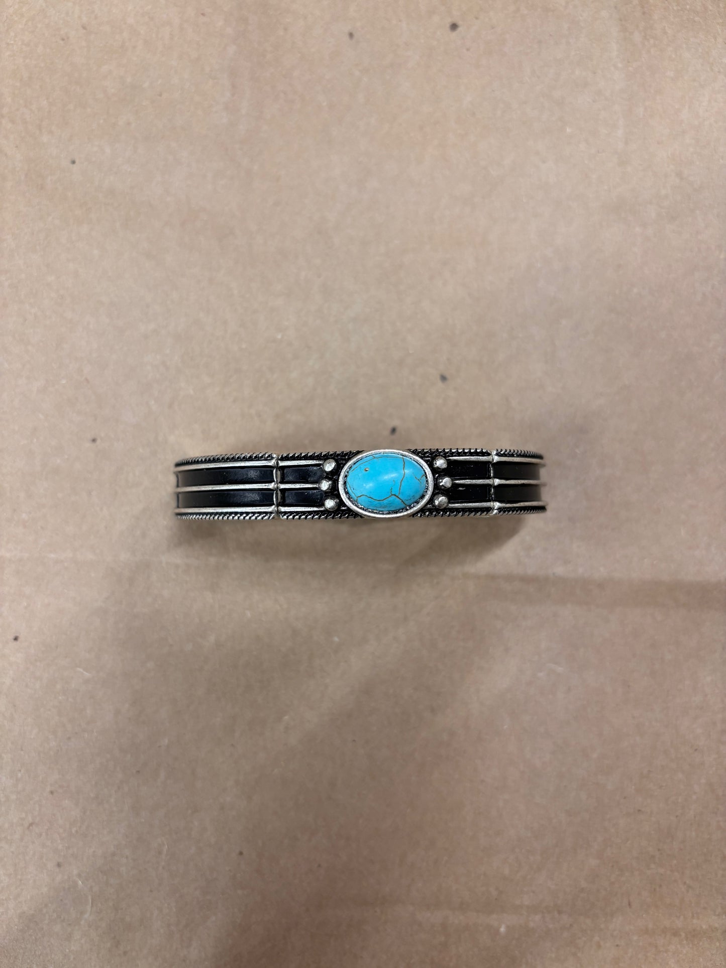 TIPI WESTERN OVAL TURQUOISE STRETCH BRACELET