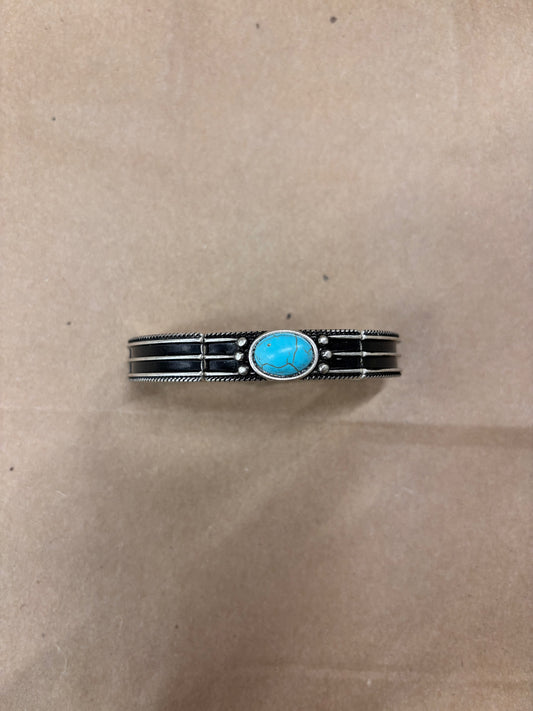 TIPI WESTERN OVAL TURQUOISE STRETCH BRACELET