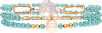 RAIN G GREEN FWP GLASS BEAD BR SET