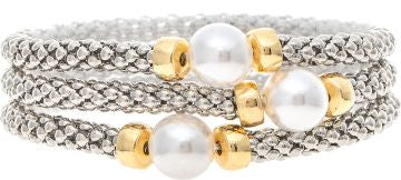 RAIN  MESH LINK FAUX PEARL BR SET