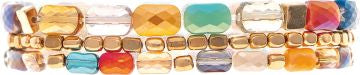 RAIN G MLT FIRE POLISH FACET BEADS BR