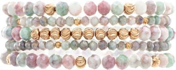 RAIN G PK GR FACETED BEAD 5 BR SET
