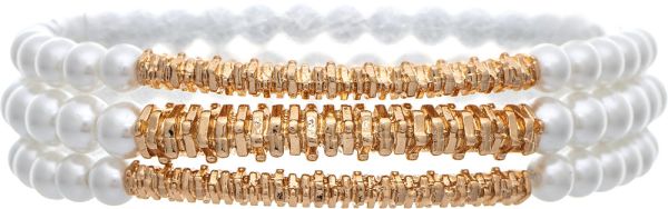 RAIN G TEXTURE BAR FAUX PEARL BR SET