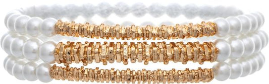 RAIN G TEXTURE BAR FAUX PEARL BR SET
