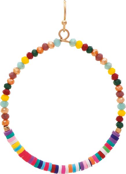 RAIN- DISC BEAD CIRCLE EARRING-MLT